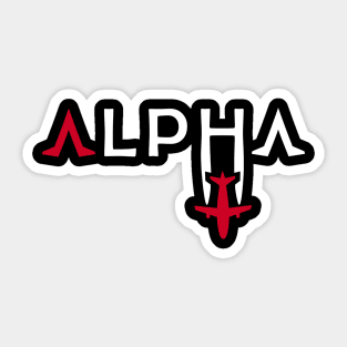 Alpha Aviation Phonetic Alphabet Pilot Airplane Sticker